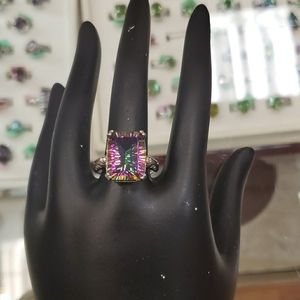 STERLING SILVER RAINBOW TOPAZ RING